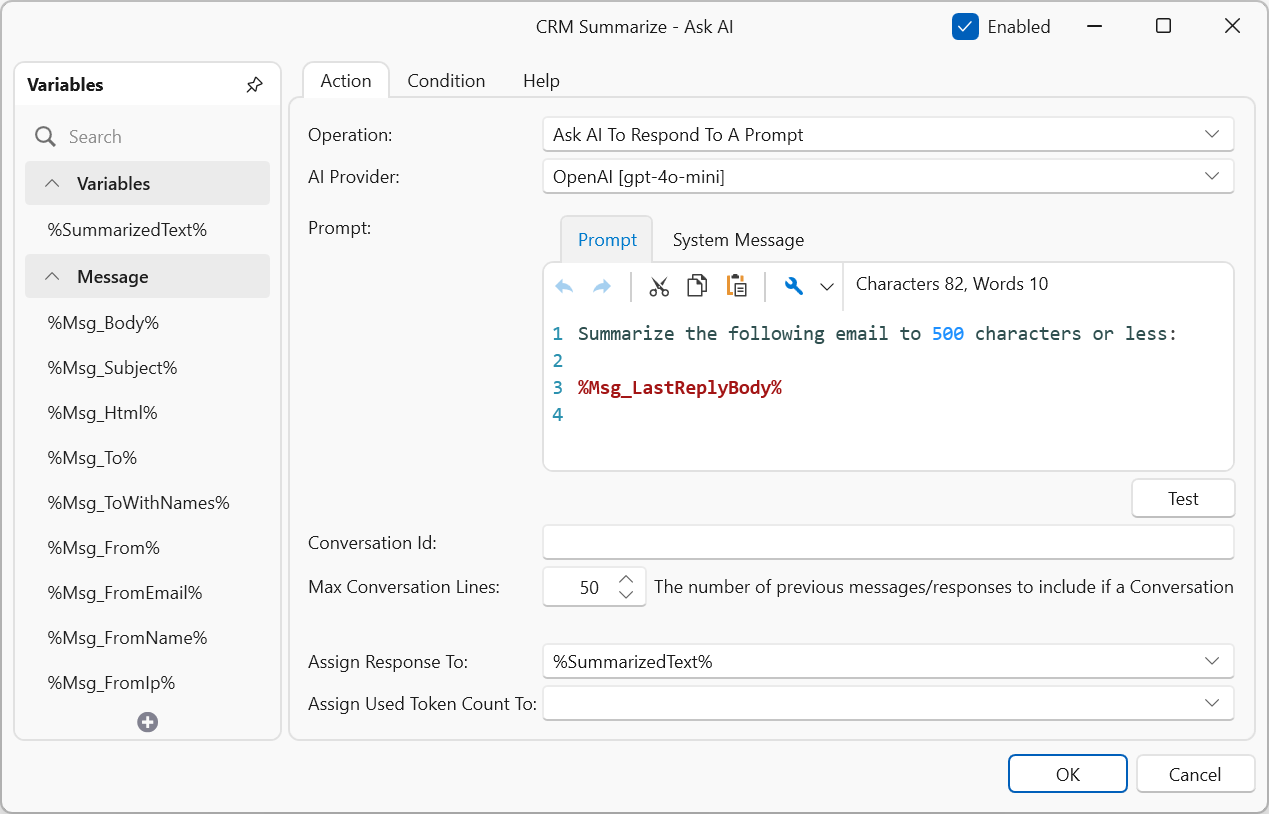 AI automation workflow action