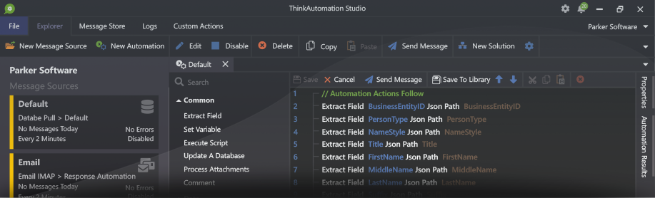 thinkautomation interface screenshot