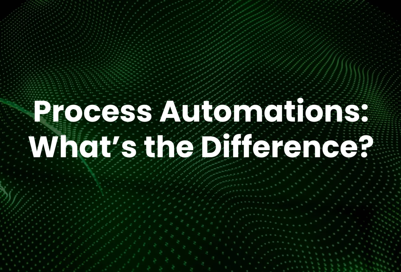 Image with text displaying the words 'Process automations: What's the difference?'.