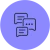 http://Icon%20of%20two%20speech%20bubbles%20representing%20communication,%20displayed%20on%20a%20purple%20rounded%20square%20background.